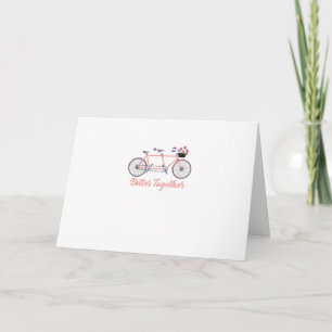 Better Together Tandem Bicycle Together Modern Des Card