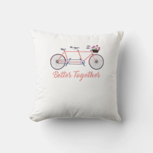 Better Together Tandem Bicycle Together Modern Des Cushion