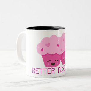 Better Together Two Cupcakes Pink Valentine's Two-Tone Coffee Mug