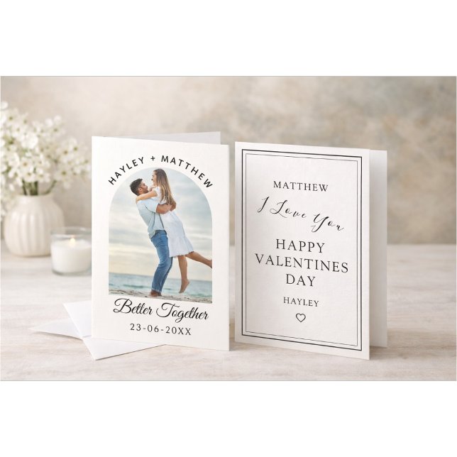 Better Together Valentine's Day gift Photo Thank You Card (Creator Uploaded)