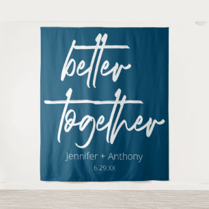 Better Together Wedding Personalised Backdrop Tapestry