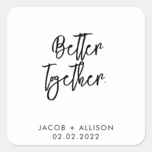 Better Together Wedding Sticker - Elegant Wedding 