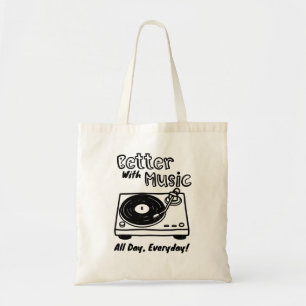 Better with Music – All Day Everyday Retro Tote Bag