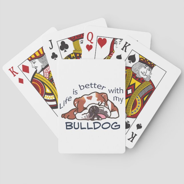 Better With my Bulldog Playing Cards (Back)