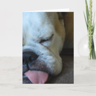 Bettie Bulldog sleepy greeting card