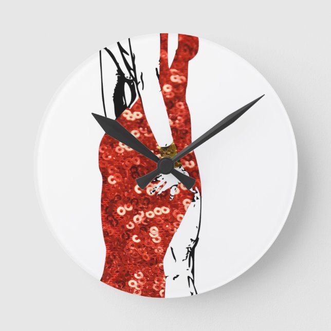 bettie pin up round clock (Front)