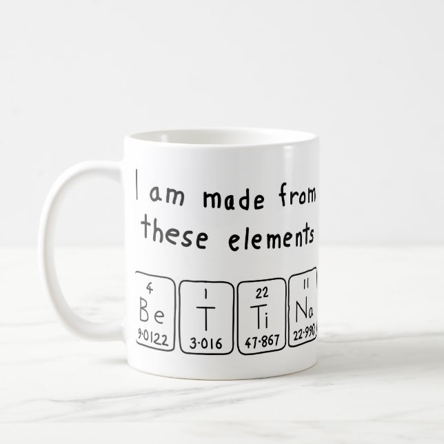 Bettina periodic table name mug (Left)