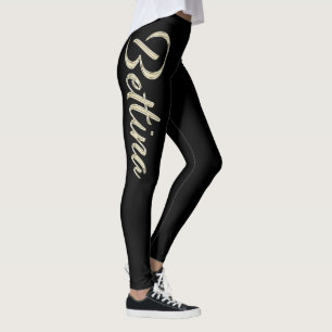 Bettina white gold Handwriting trousers Leggings