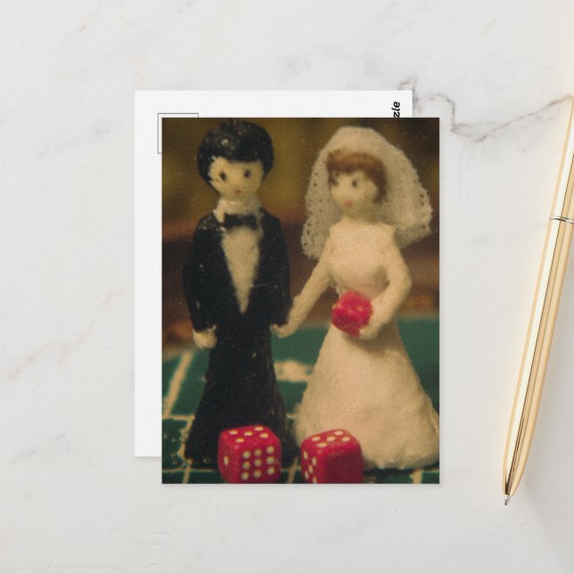 Betting on Marriage Retro Postcard (Front/Back In Situ)