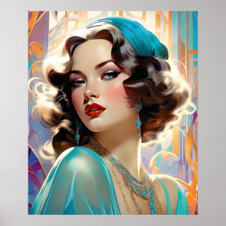Betty A Lovely Art Deco Woman Poster