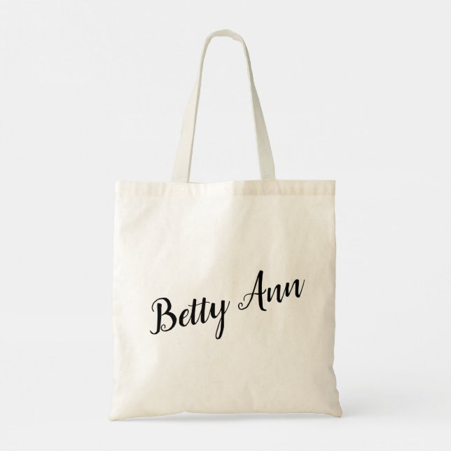 Betty Ann Customisable Script Design Tote Bag (Back)