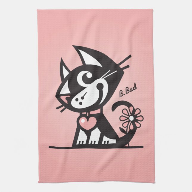 BETTY BAD KITTY TEA TOWEL (Vertical)
