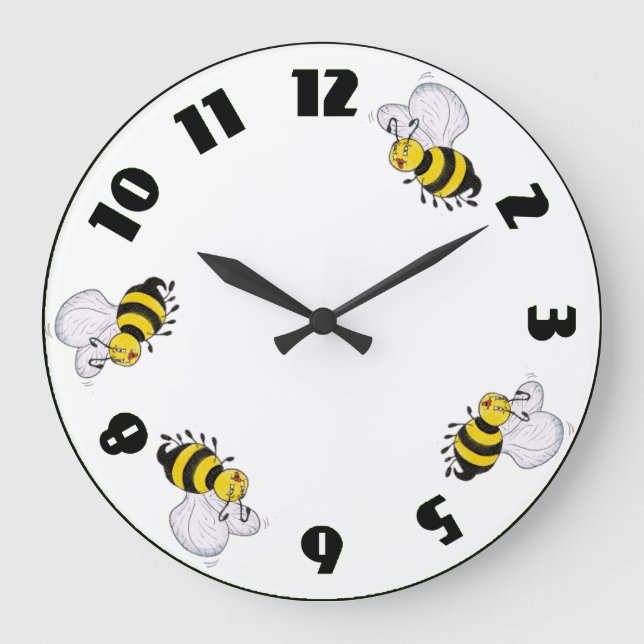 Betty Bee and Busy Bees Green Round Wall Clock (Front)
