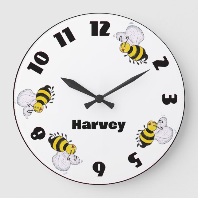 Betty Bee and Busy Bees Round Wall Clock (Front)