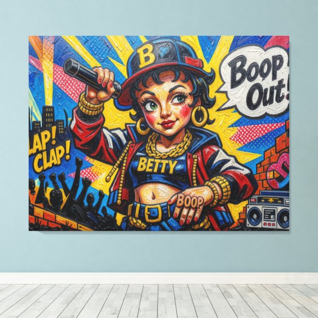 BETTY BOOP-4 CANVAS PRINT (Insitu(Wood Floor))