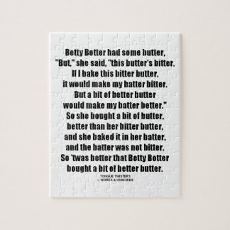 Betty Botter Better Butter (Tongue Twister) Jigsaw Puzzle