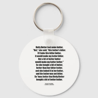 Betty Botter Bitter Butter Better (Tongue Twister) Key Ring