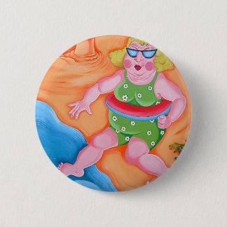 Betty Goes Paddling 6 Cm Round Badge