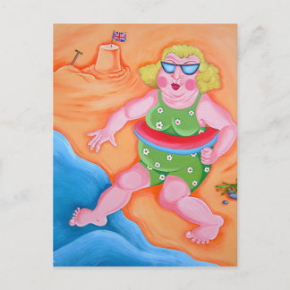 Betty Goes Paddling Postcard