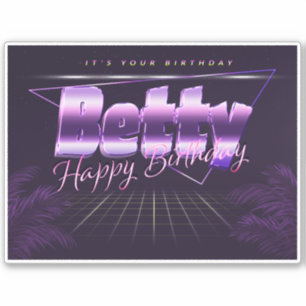 Betty Name First name lila retro Sticker Birthday