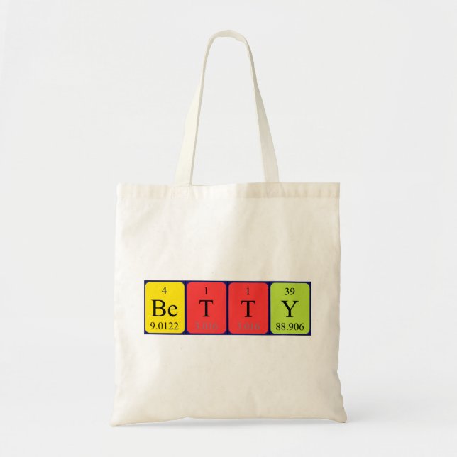 Betty periodic table name tote bag (Front)