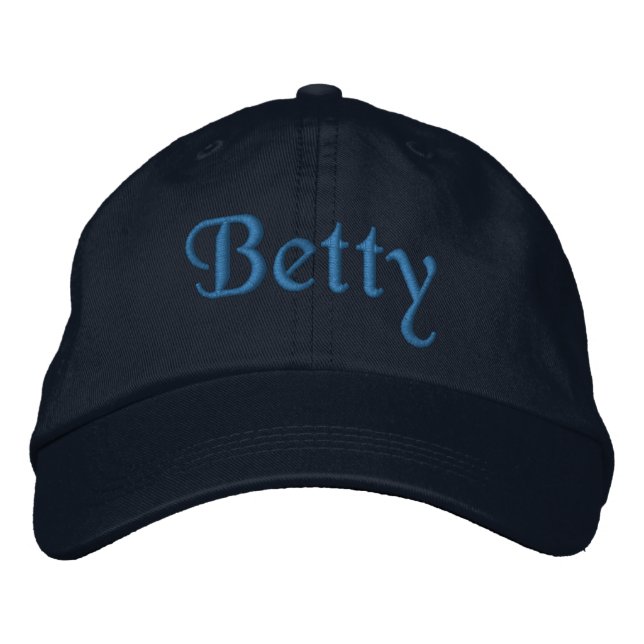 Betty Personalised Embroidered Baseball Cap Blue (Front)
