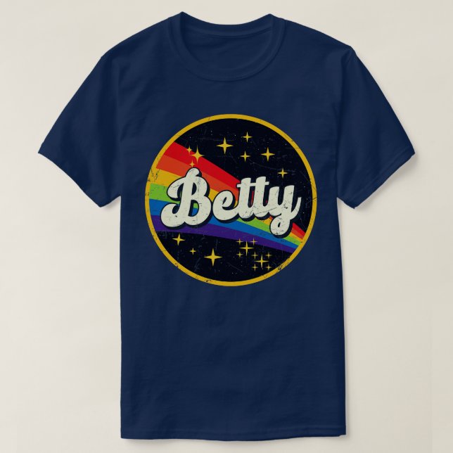 Betty Rainbow In Space Vintage GrungeStyle T-Shirt (Design Front)