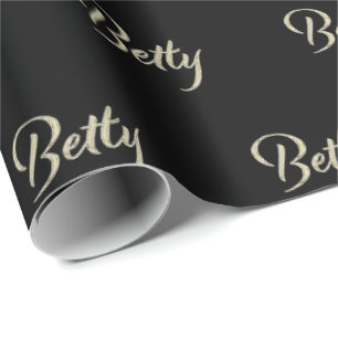 Betty white gold Handwriting Geschenkpapier Wrapping Paper