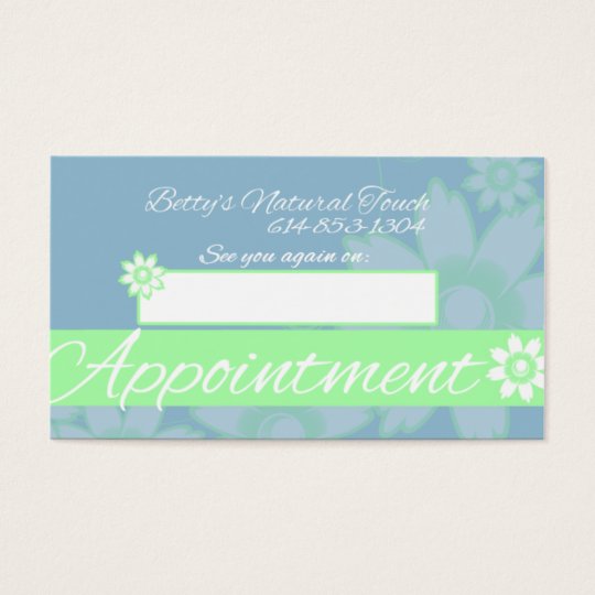 Betty's Natural Touch Business Card