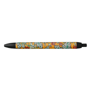 Betty's Yellow Flowers Black Ink Pen