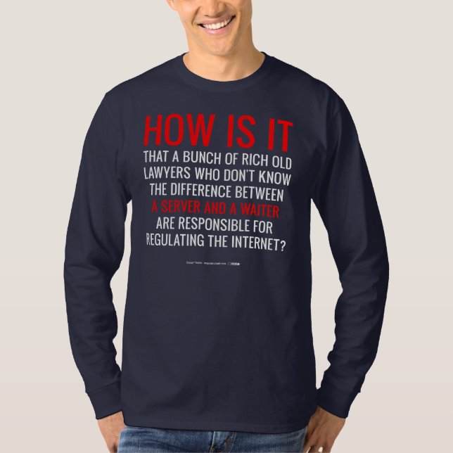 Between a Server and a Waiter T-Shirt (Front)