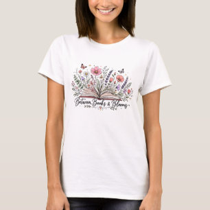 Between books and blooms book lover reader T-Shirt