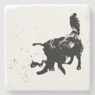 Between Chase and Contact Stone Coaster