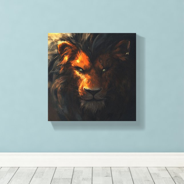 Between Lions Canvas Print (Insitu(Wood Floor))