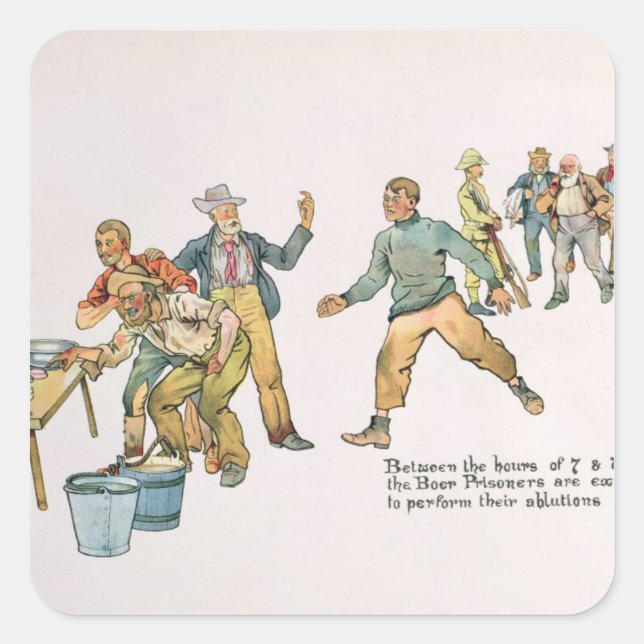 Between the hours of 7 and 8 a.m. square sticker (Front)