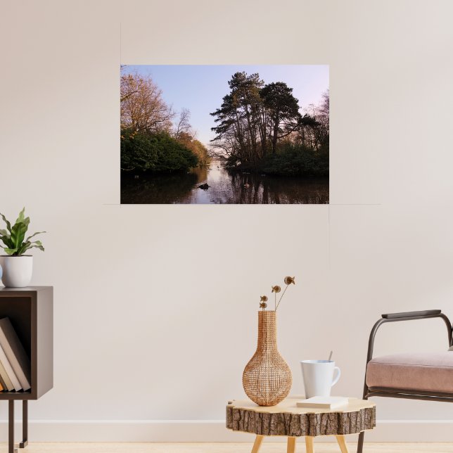 Between The Islands, Roath Park Lake, Cardiff. Poster (Living Room 3)