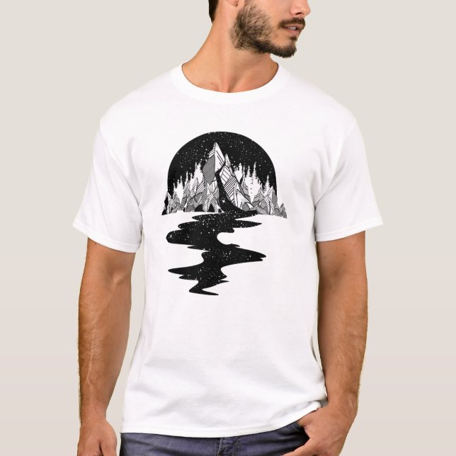 Between The Mountains And The Stars T-Shirt (Front)
