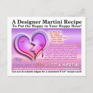 Between the Sheets Valentine's Day Martini Recipe Holiday Postcard