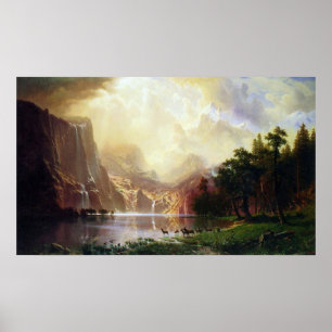Between the Sierra Nevada Mountains by Bierstadt Poster