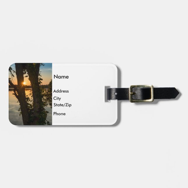 Between The Trees Sunrise Luggage Tag (Front Horizontal)