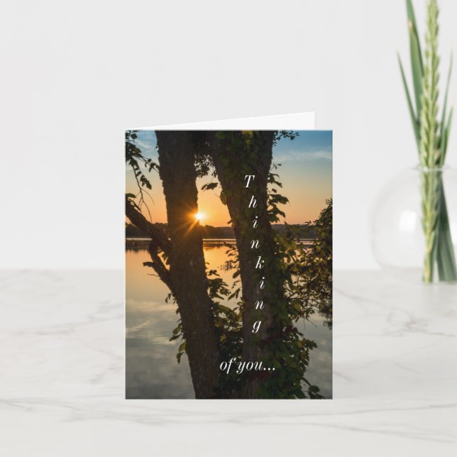 Between The Trees Sunrise Thinking Of You Card (Front)