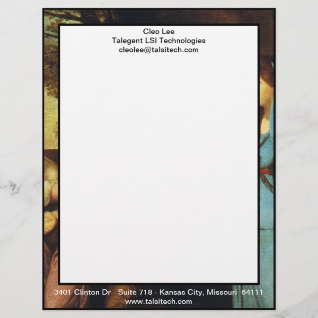 Between Tragedy And Comedy - David Garrick Customized Letterhead (Front)