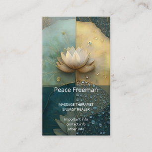 Between Water and Light Lotus Flower Design Business Card