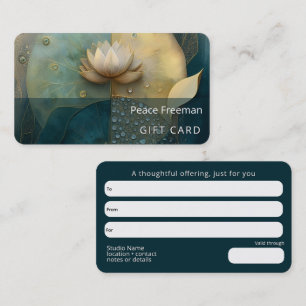 Between Water and Light Lotus Flower Design Business Card