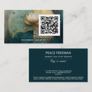 Between Water and Light Lotus Flower Design Business Card