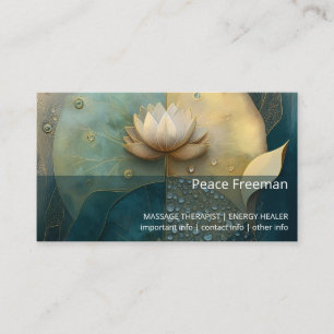 Between Water and Light Lotus Flower Design Business Card