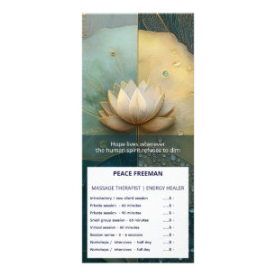 Between Water and Light Lotus Flower Design Rack Card