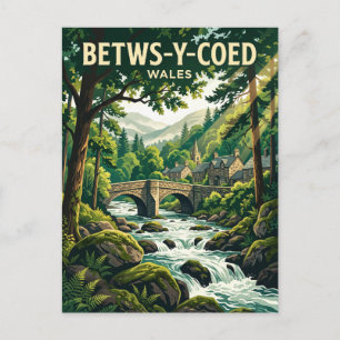 Betws-y-Coed Wales Postcard
