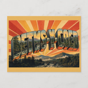 Betws-y-Coed Wales Vintage Travel Art Postcard