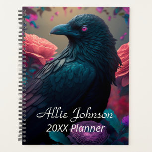 Beuatiful Crow and Roses Personalized  Planner